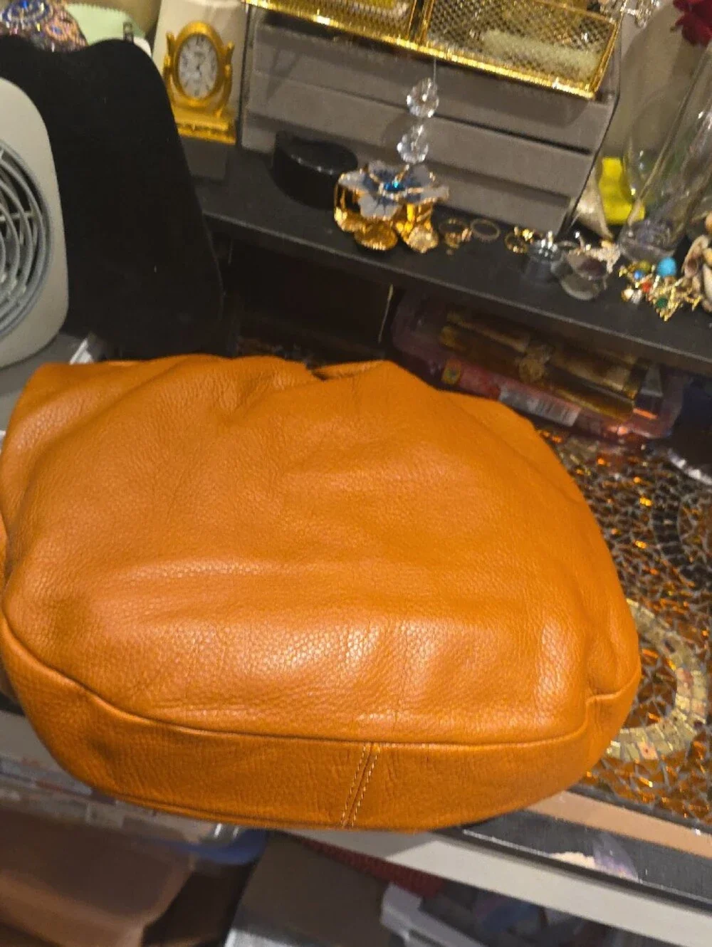 Marc by Marc Jacobs Cognac Leather Shoulder Bag with Silver Hardware